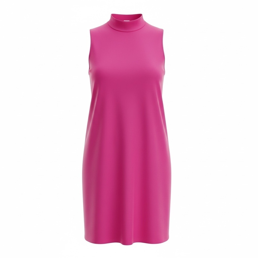 MTS Cotton Sleeveless Mock Neck Shift Dress Pink Size Large